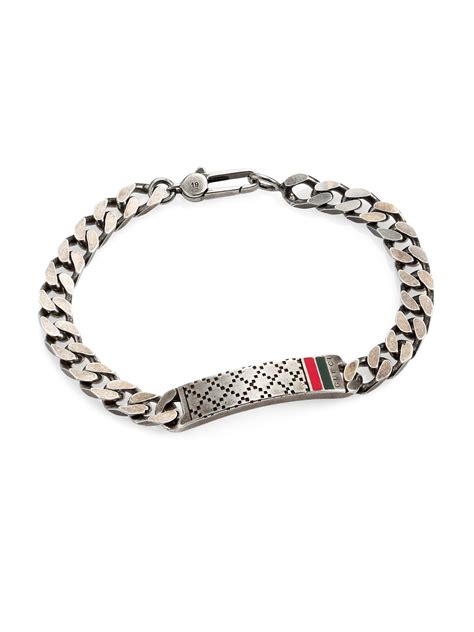 gucci gray silver|Gucci silver jewelry for men.